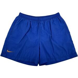 Vintage 90s Women's Blue Nike Swoosh Nylon Mesh Lined Swim Shorts XL